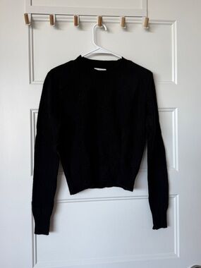 Reformation Cashmere Classic Black Crewneck Sweater